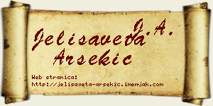Jelisaveta Arsekić vizit kartica
